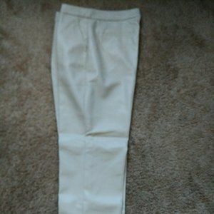 J.Crew KATE STRAIGHT LEG PANT IN FAUX LEATHER, Size 10, Color BONE
